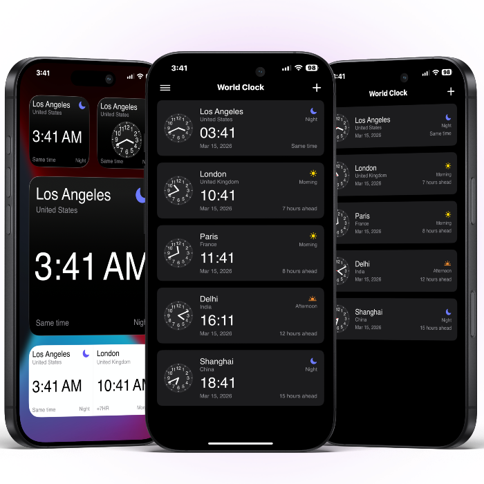 World Clock app hero screenshot